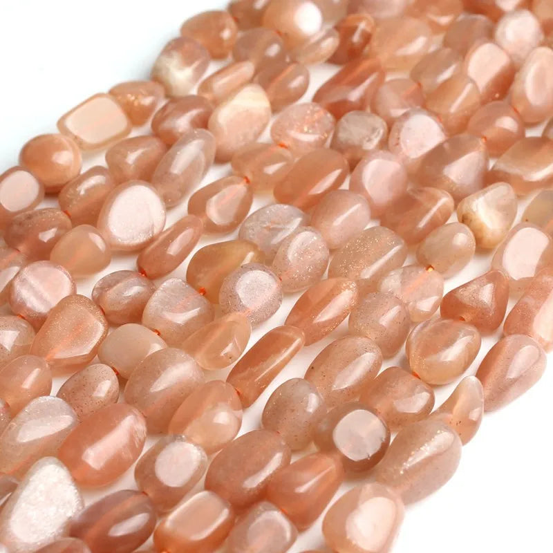 6-8mm Sunstone Beads Natural Stone for Jewelry Making 15inches