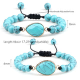 Natural Stone Bracelet Geometric Shape Beaded Bangles