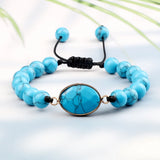Natural Stone Bracelet Geometric Shape Beaded Bangles