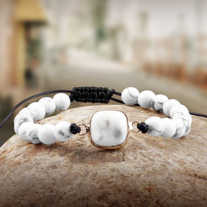 Natural Stone Bracelet Geometric Shape Beaded Bangles