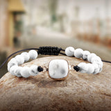 Natural Stone Bracelet Geometric Shape Beaded Bangles