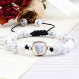 Natural Stone Bracelet Geometric Shape Beaded Bangles
