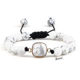 Natural Stone Bracelet Geometric Shape Beaded Bangles