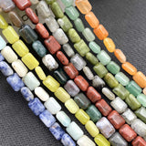 6*8mm Square Natural Stone Agates Jades Quartz Amazonite Spacer Beads