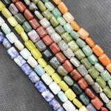 6*8mm Square Natural Stone Agates Jades Quartz Amazonite Spacer Beads