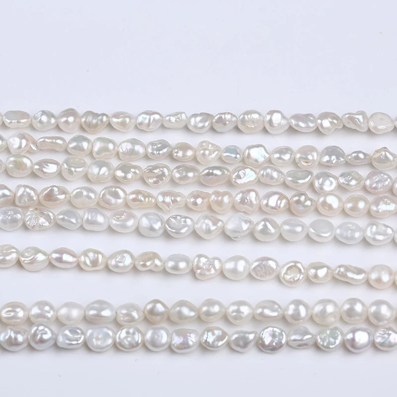 Natural Keshi Pearl Strand, 6-8mm Straight Drilled for Jewelry