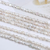Natural Keshi Pearl Strand, 6-8mm Straight Drilled for Jewelry
