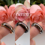 Tungsten Carbide Wedding Bands with Koa Wood Arrow Inlay