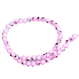 6/8mm Hamsa Pink Evil Eye Glass Beads DIY Jewelry Making