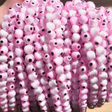 6/8mm Hamsa Pink Evil Eye Glass Beads DIY Jewelry Making