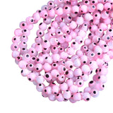 6/8mm Hamsa Pink Evil Eye Glass Beads DIY Jewelry Making