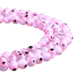 6/8mm Hamsa Pink Evil Eye Glass Beads DIY Jewelry Making
