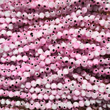 6/8mm Hamsa Pink Evil Eye Glass Beads DIY Jewelry Making