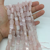 Natural Rose Quarz Crystal Gem Bracelet Necklace DIY Health Gemstone