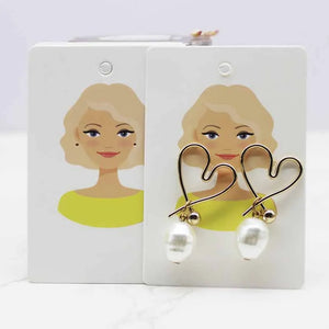 Beauty Head Jewelry Card Paper Necklace Earring Display Tag Card 50pc