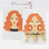 Beauty Head Jewelry Card Paper Necklace Earring Display Tag Card 50pc
