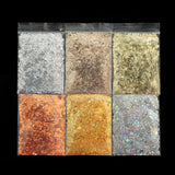 6 Bags Metallic Glitter Flakes Epoxy Resin Filling Nail Art Sequins