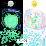6 Bottle Luminous Glow Sequins Resin Jewelry Nail Art Craft Tools