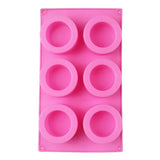 6-Cavity Resin Cups Ice Tray Round Silicone Shot Glass Bottle Mold