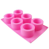 6-Cavity Resin Cups Ice Tray Round Silicone Shot Glass Bottle Mold
