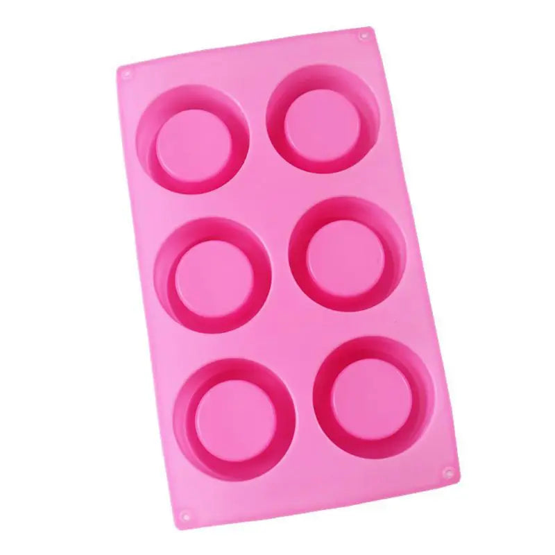 6-Cavity Resin Cups Ice Tray Round Silicone Shot Glass Bottle Mold