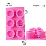 6-Cavity Resin Cups Ice Tray Round Silicone Shot Glass Bottle Mold