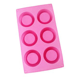 6-Cavity Resin Cups Ice Tray Round Silicone Shot Glass Bottle Mold