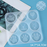 6 Cavity Pet Paw Shaped Resin Jewelry Silicone Mold