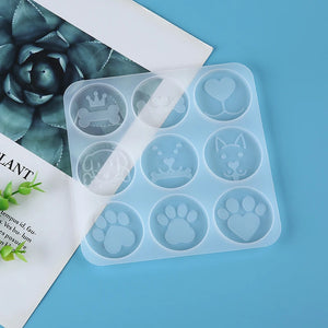 6 Cavity Pet Paw Shaped Resin Jewelry Silicone Mold