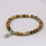 Natural Stone Beads Bracelet with Buddha Pendant