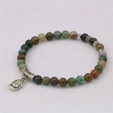 Natural Stone Beads Bracelet with Buddha Pendant