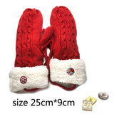 Christmas Gloves 18mm Snap Button Knitted Gloves Charms Jewelry Women Gift