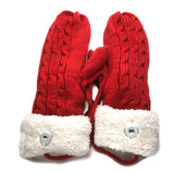 Christmas Gloves 18mm Snap Button Knitted Gloves Charms Jewelry Women Gift