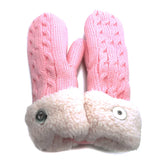 Christmas Gloves 18mm Snap Button Knitted Gloves Charms Jewelry Women Gift