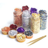 6 Colors Leaf Gilding Resin Flakes Metallic Foil for Glitter Painting