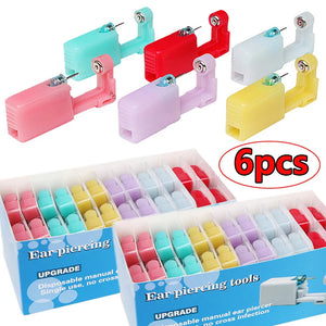 6 Color Ear Piercing Gun Kit Safety Earring Piercer Machine