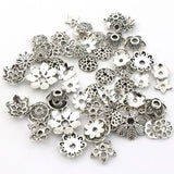Tibetan Flower Metal Spacer End Bead Caps - 6 Colors Mix Sizes