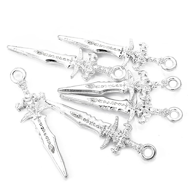Vintage Dagger Zinc Alloy Charm Pendant for Earrings Jewelry DIY 10 pcs