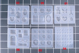 6 Silicone Resin Molds Variety Pendant Tower Alphabet Button Making
