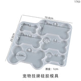 Pet Tag Crystal Epoxy Resin Mold DIY Pendant Keychain Silicone Mold