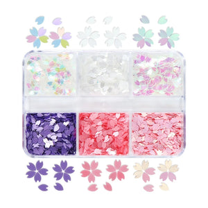 Cherry Blossom Petal Nail Sequins Glitter Nail Glue Makeup Patch Nail Jewelry