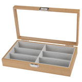 Wooden Sunglasses Organizer Display Case with Drawer