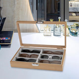 Wooden Sunglasses Organizer Display Case with Drawer