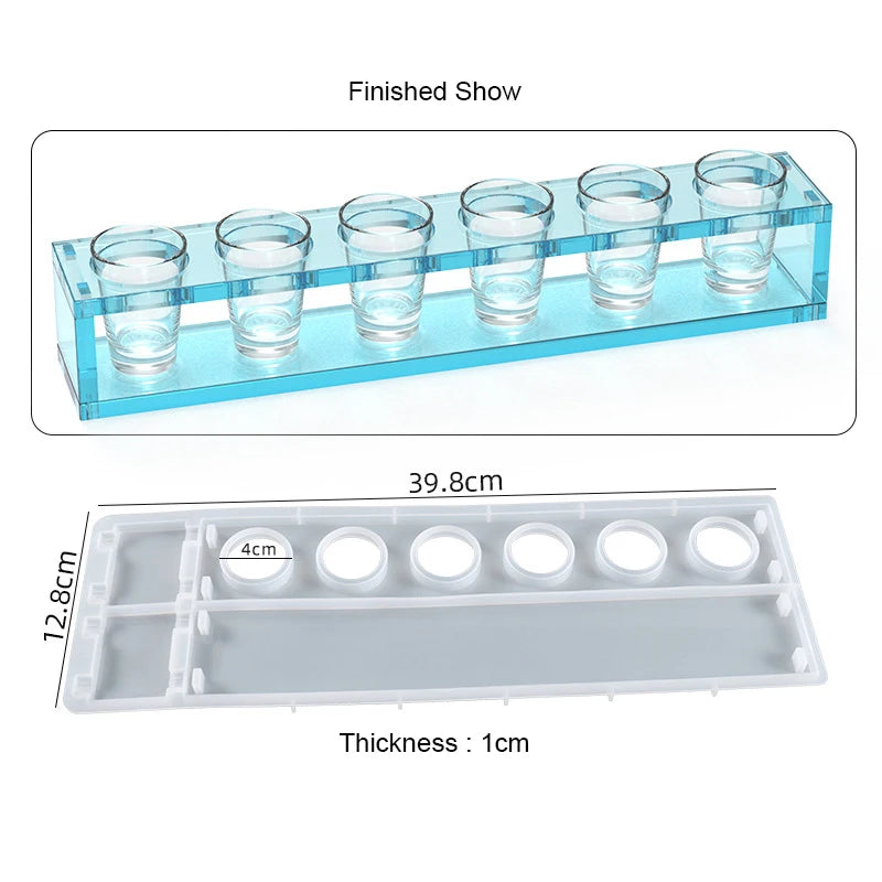 6 Grids Wine Glass Silicone Mold Storage Shelf Epoxy Resin Mold