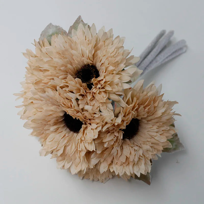 6 Head Sunflower Bouquet Artificial Flowers for Vase Bridal DIY Home Decor