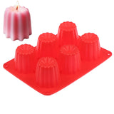 6 Holes Silicone Candle Mold for Candle Making Cylinder Aroma Wax Molds