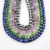 Raw Natural Stones Beads Jewelry, Cube Shape Beading Earrings Bracelets