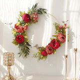 6 PCS 12 Inch Metal Hoop Centerpiece with Wood Holder Stands