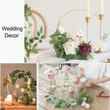 6 PCS 12 Inch Metal Hoop Centerpiece with Wood Holder Stands