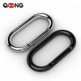 6 PCS Aluminium Alloy Key Chain Spring Opening Key Ring Oval Hook